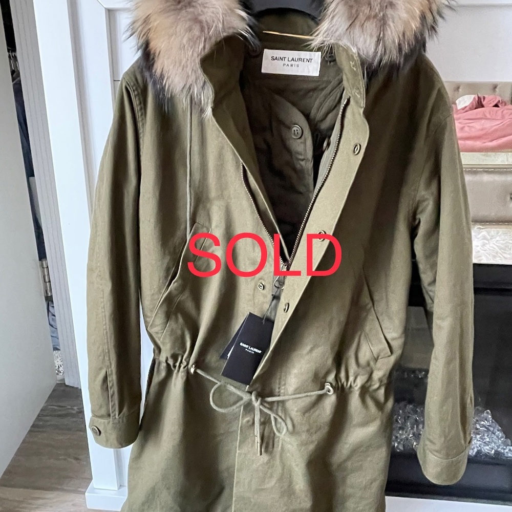 YSL Raccoon Fur Trim Jacket